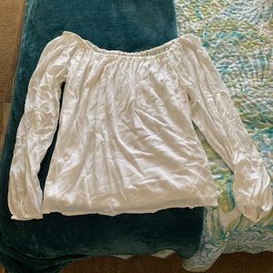 Off the shoulder white long sleeve